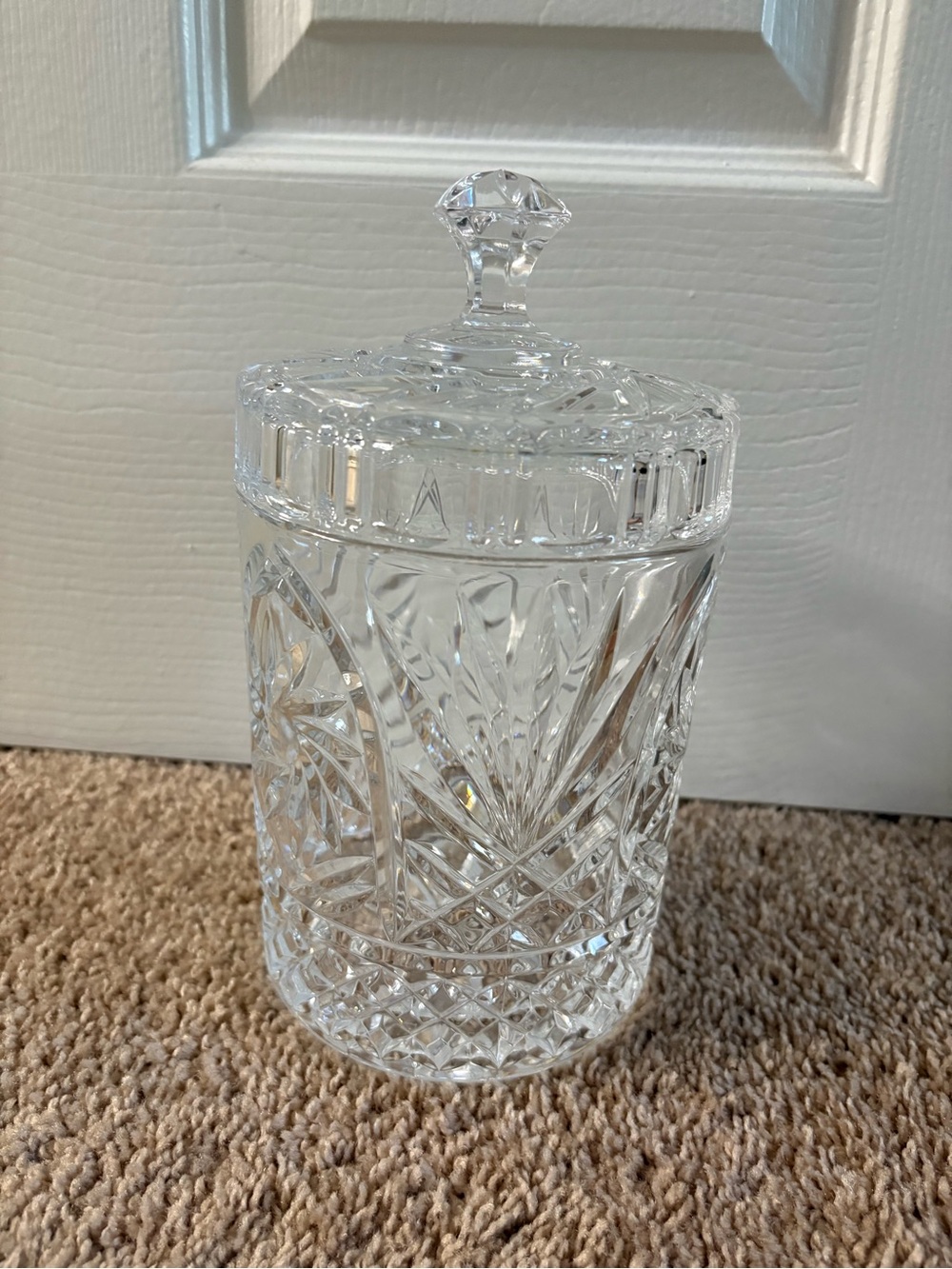 Vintage St. George 24% Lead Crystal Biscuit Barrel